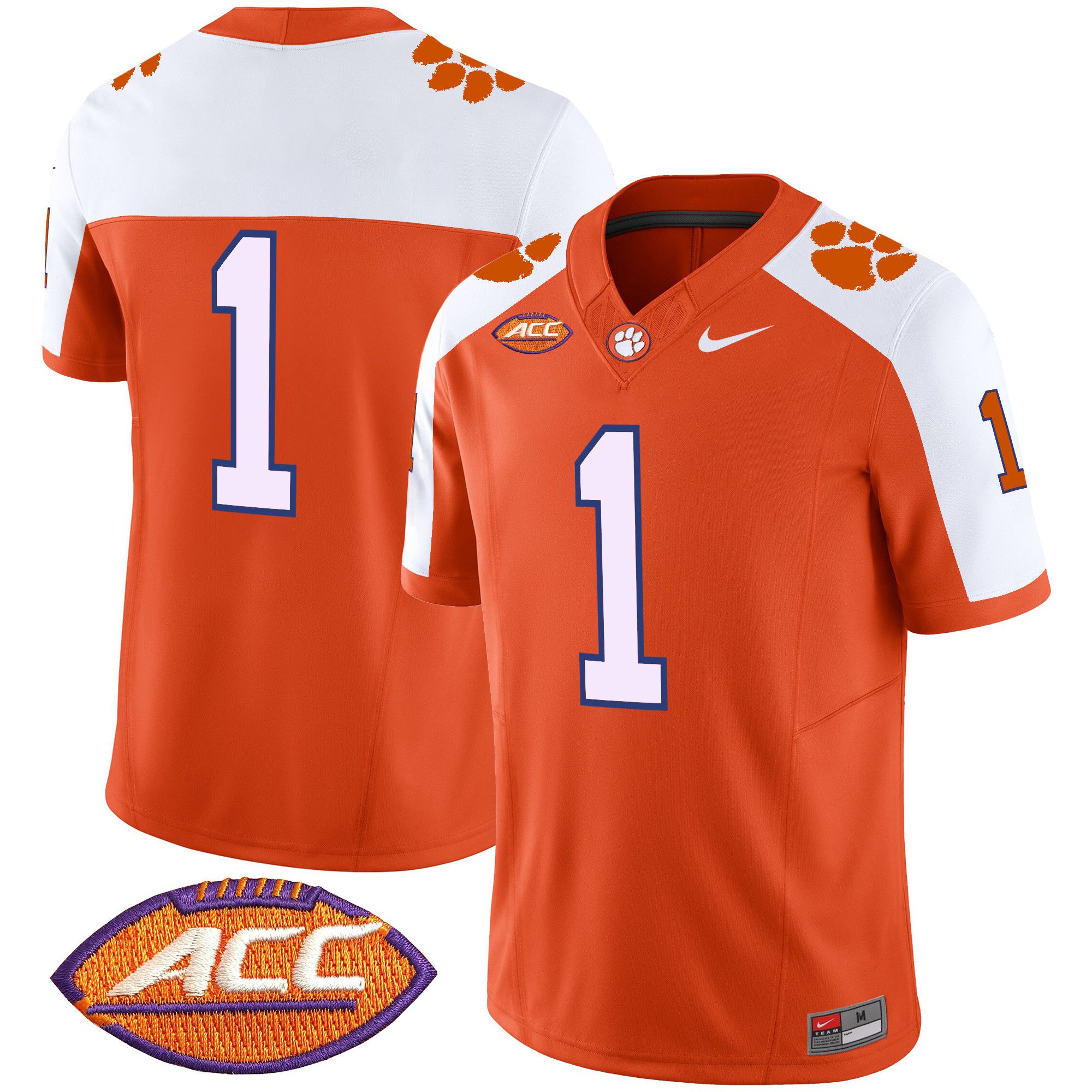 Men Clemson Tigers #1 No Name Orange 2024 Nike Vapor Limited NCAA Jersey->indianapolis colts->NFL Jersey